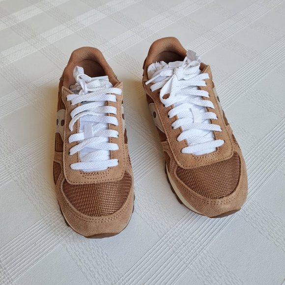 Saucony Shadow Original Vintage Brown Tan Sneakers Running Walking Shoes 7 - Picture 3 of 7